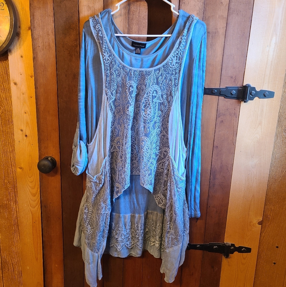 Fashion fuse layered boutique boho top